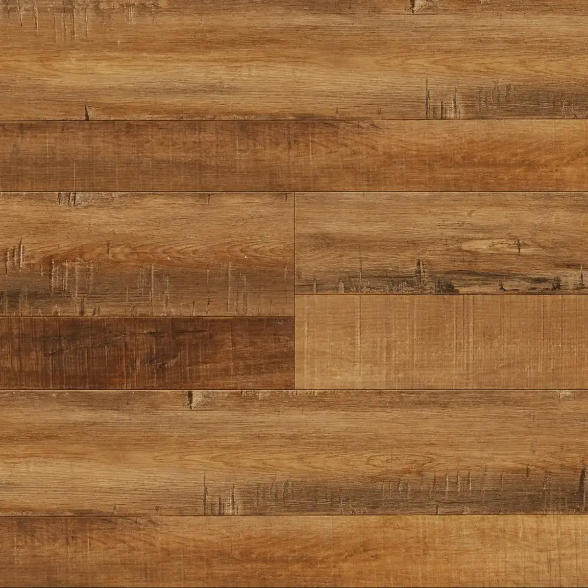 Calder Brown Hickory Memories Collection waterproof rigid-core SPC vinyl plank flooring sample