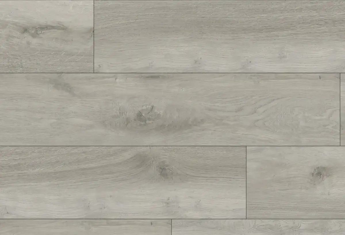 Stone Grey Wood Modern Family Collection waterproof rigid-core SPC vinyl plank flooring sample